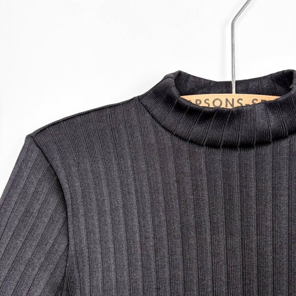 GAP Womens Ribbed Mockneck Black Midi Dress XS Bodycon - Picture 3 of 4